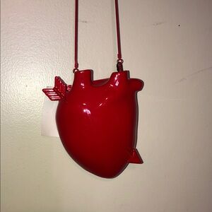 Red Heart-Shaped Crossbody Bag